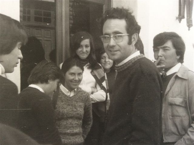 Fulgencio con un grupo de alumnos (años 70)