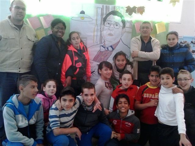 El alumnado del San Francisco de Caravaca celebra el Día del Libro con Alonso Palacios Rozalén