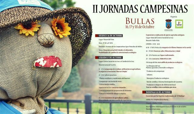Las II Jornadas Campesinas se celebran en Bullas del 16 al 18 de octubre