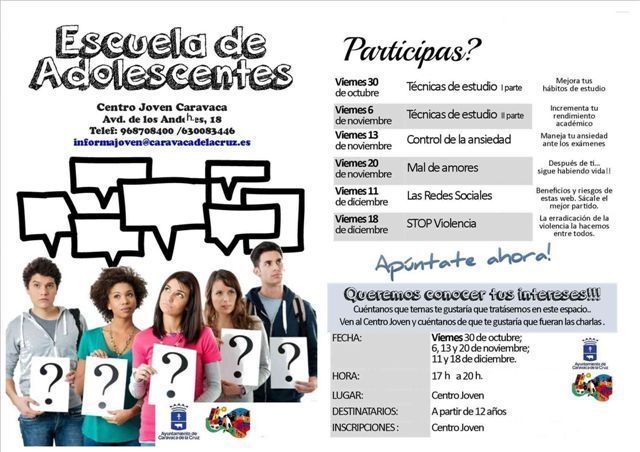 El Ayuntamiento de Caravaca imparte la primera ‘Escuela de Adolescentes’ con talleres gratuitos durante el curso