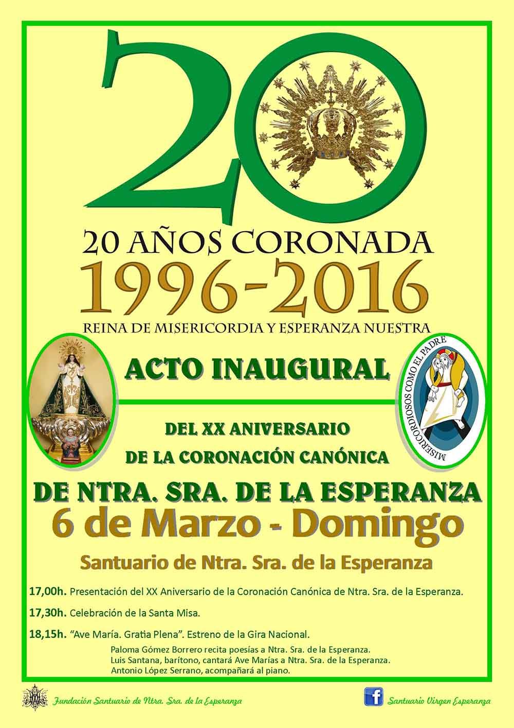 Presentación del Acto Inaugural del XX Aniversario de la Coronación Canónica de Ntra. Sra. de la Esperanza