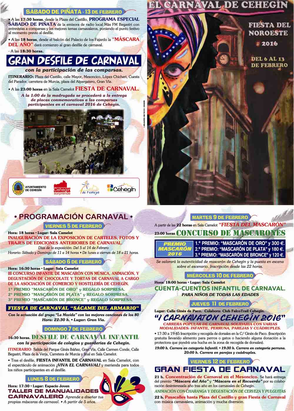 La Concejala de Festejos presenta una programación del Carnaval de Cehegín con muchas novedades