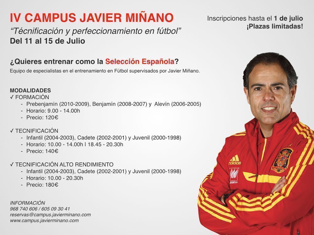 Abierto el plazo de inscripción del IV Campus Javier Miñano que se celebra en Cehegín