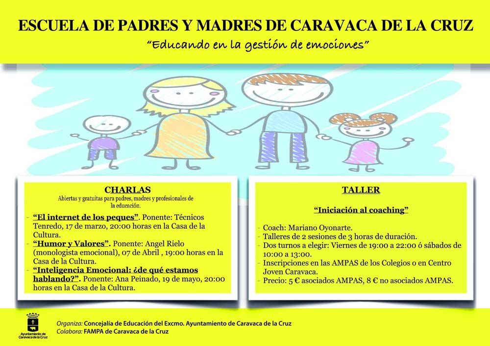 Una ‘Escuela de Padres y Madres’ de Caravaca ofrece información y recursos para la educación de los menores