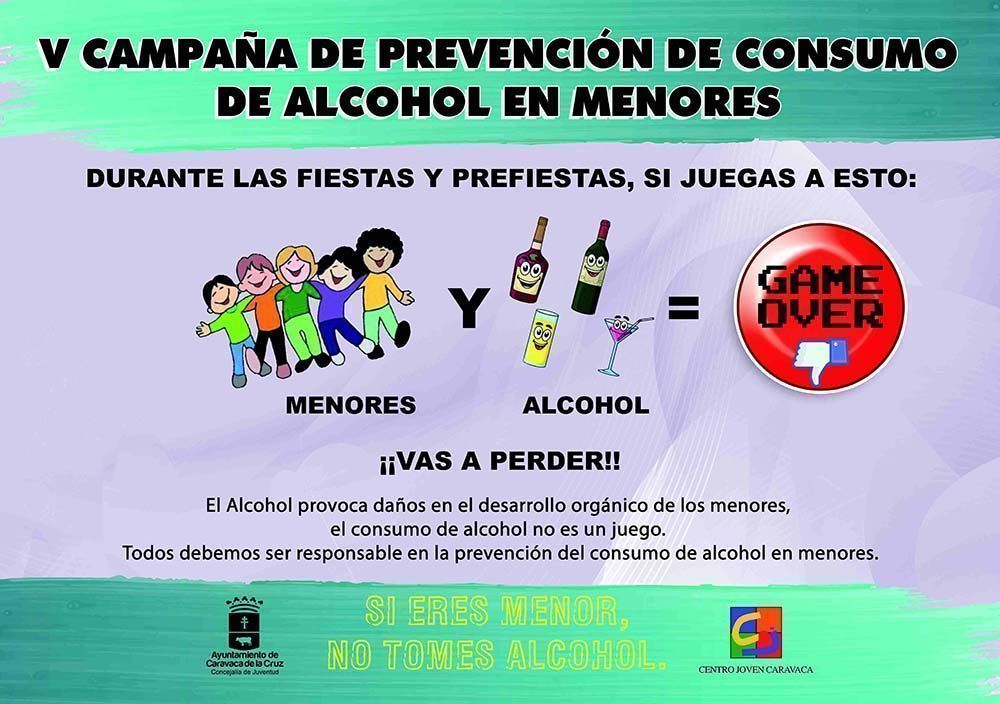 Juventud Caravaca inicia la campaña ‘Alcohol y menores; si juegas a esto, vas a perder’