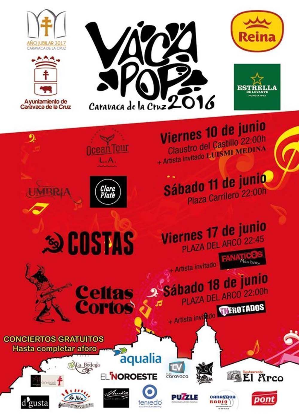 El festival Vaca Pop lleva la música de ocho a bandas a espacios urbanos de Caravaca