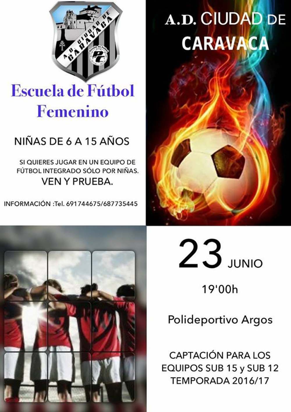 Campaña de captación de futbolistas de A.D. Ciudad de Caravaca-Paco