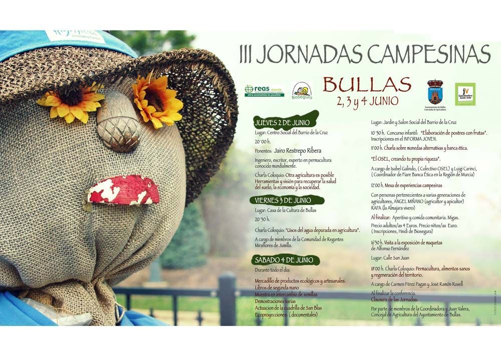 Del 2 al 4 de junio Bullas celebra las III Jornadas Campesinas