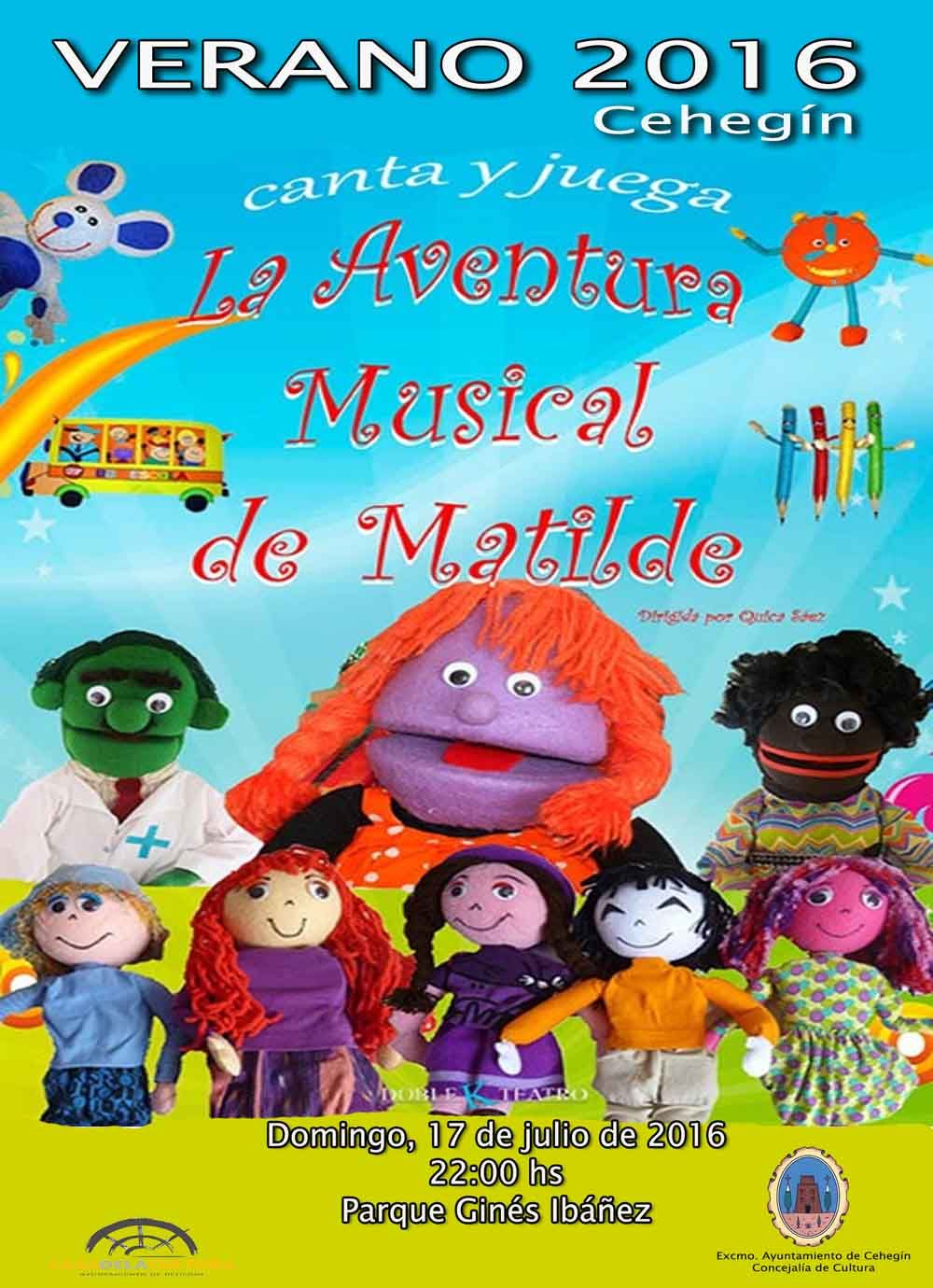 “La aventura musical de Matilda” llegará este próximo domingo, para los niños y niñas, dentro de las actividades del Verano