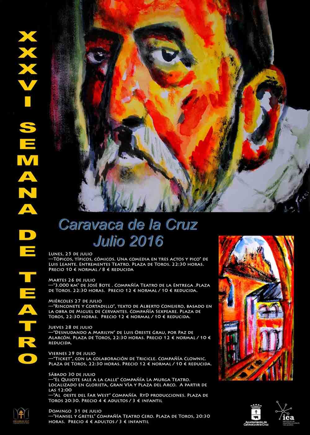 La XXXVI Semana de Teatro de Caravaca rinde homenaje a Cervantes en el IV Centenario de su muerte