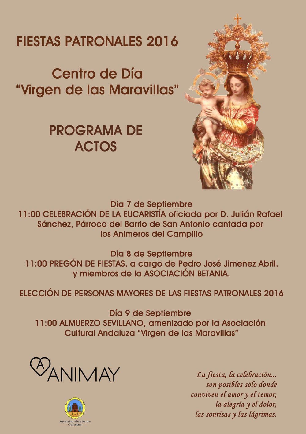 El centro de día “Virgen de las Maravillas” de Cehegín celebra las fiestas desde el encuentro entre la vulnerabilidad y la fortaleza humanas