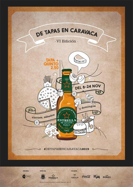 La Asociación de Comerciantes y Hosteleros, en colaboración con el Ayuntamiento de Caravaca y Estrella de Levante, promueven este evento que promociona la gastronomía y los productos de la tierra