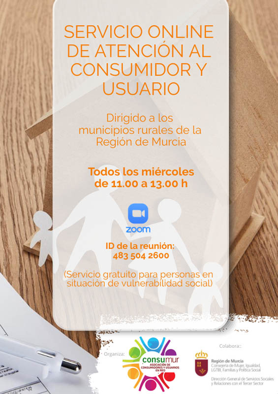 CONSUMUR ha puesto en marcha un servicio online de Atención al Consumidor y Usuario dirigido a los municipios rurales de la Región de Murcia