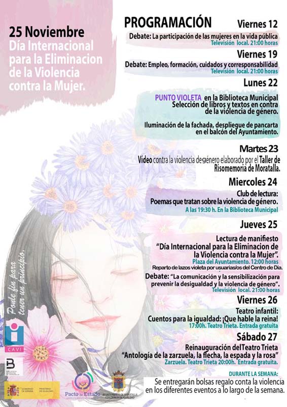 El Ayuntamiento de Moratalla ha impulsado una amplia programación para conmemorar el Día Internacional para la eliminación de la Violencia contra la Mujer