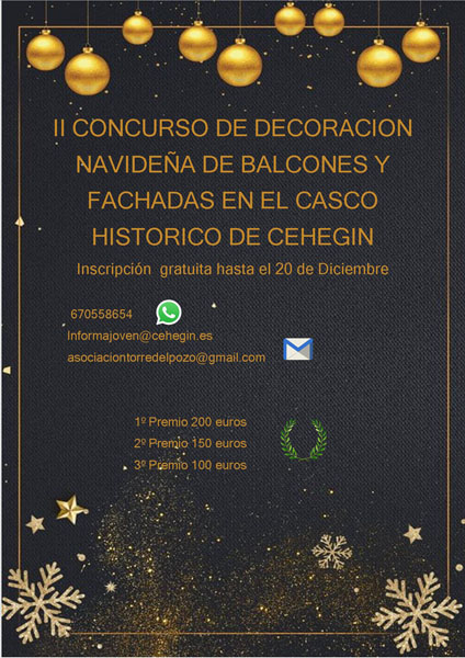 En marcha el segundo concurso de decoración navideña de balcones y fachadas del Casco Histórico de Cehegín