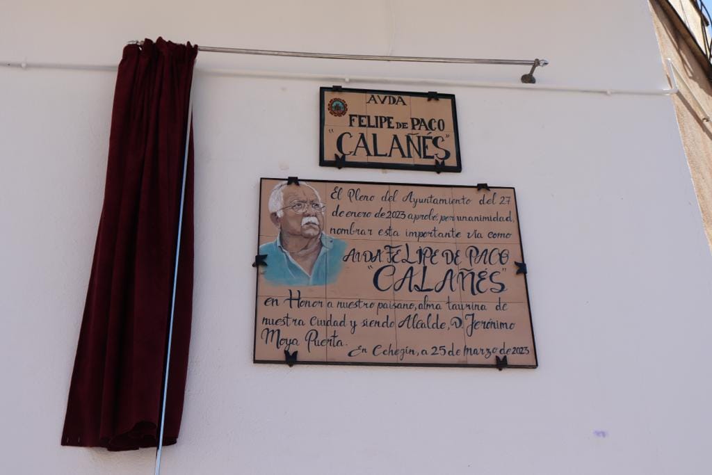 Felipe de Paco "Calañés ya tiene su avenida en Cehegín