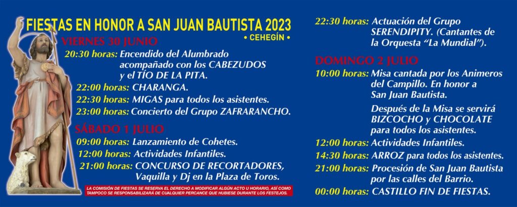Vuelven las Fiestas de San Juan 2023 del Barrio de la Plaza de Toros de Cehegín