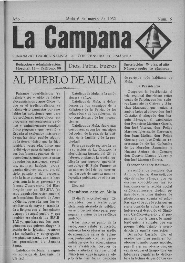 La prensa en las comarcas del Noroeste y Río Mula hasta 1939