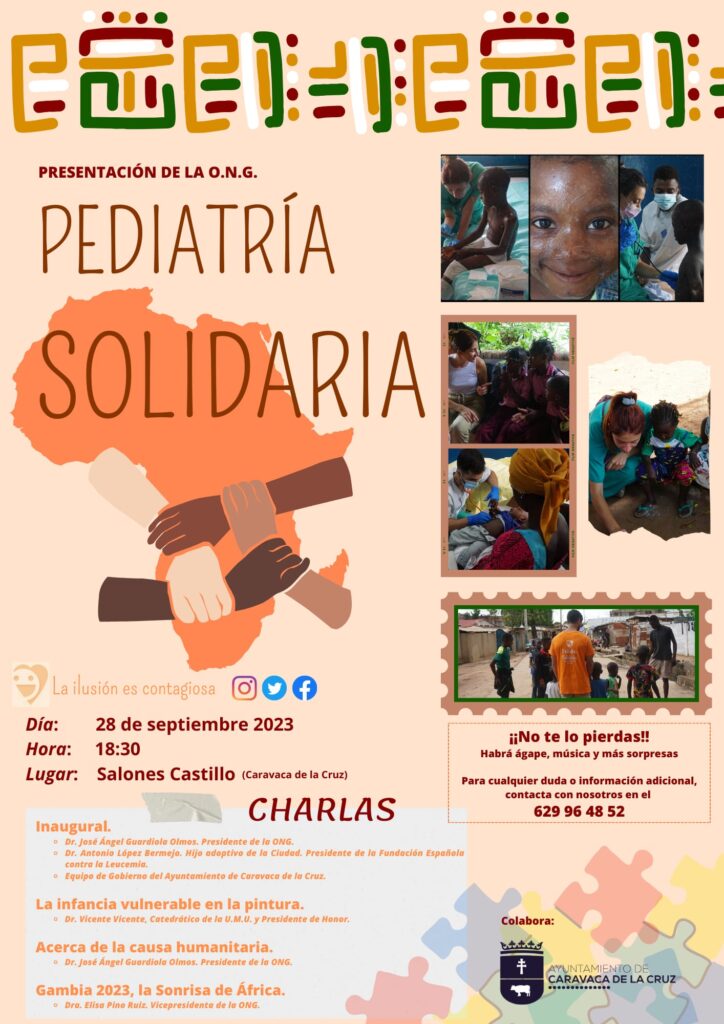 La ONG Pediatría Solidaria presentará su labor en Caravaca en una jornada abierta al público prevista para el 28 de septiembre