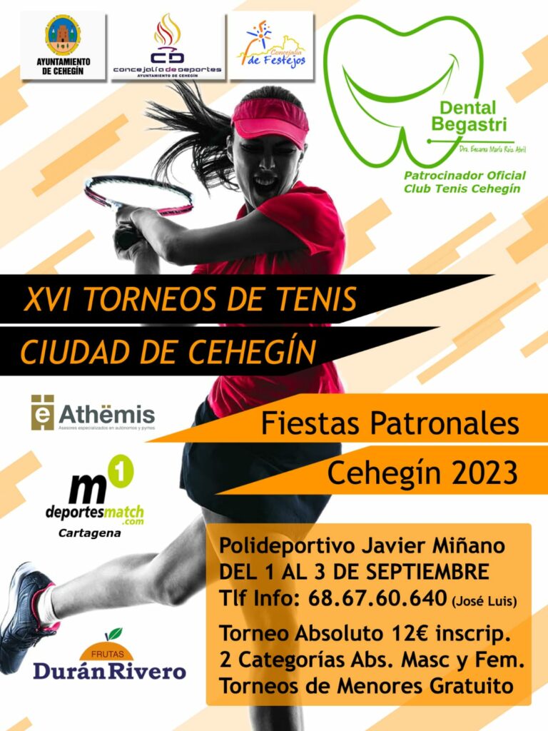 Los torneos de Tenis y Pádel "Ciudad de Cehegín" y "Dama de Cehegín" coincidirán en el Almarjal