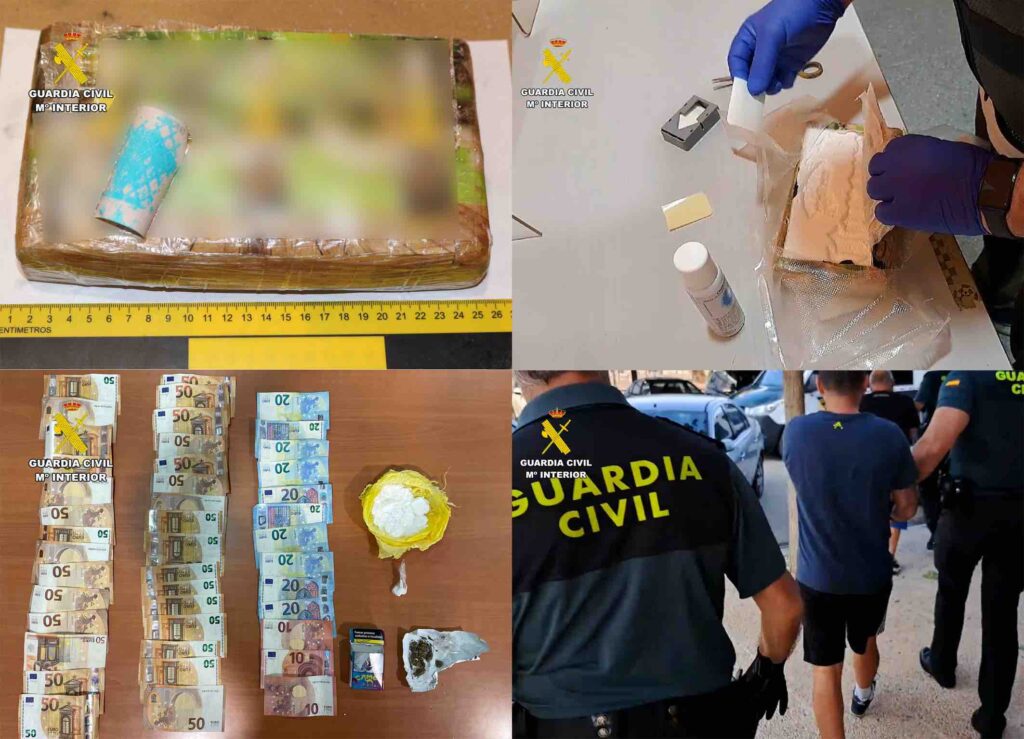 La Guardia Civil detecta dos transportes de cocaína en Murcia y Caravaca de la Cruz