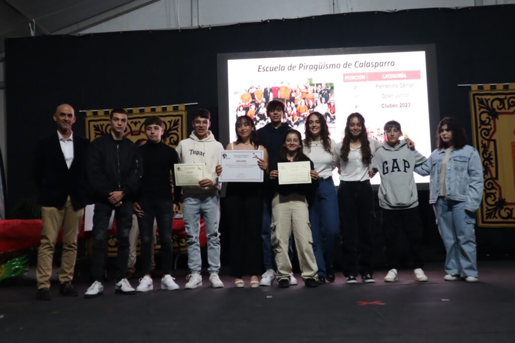 La Escuela de Piragüismo de Calasparra, reconocida en la gala anual de la Federación