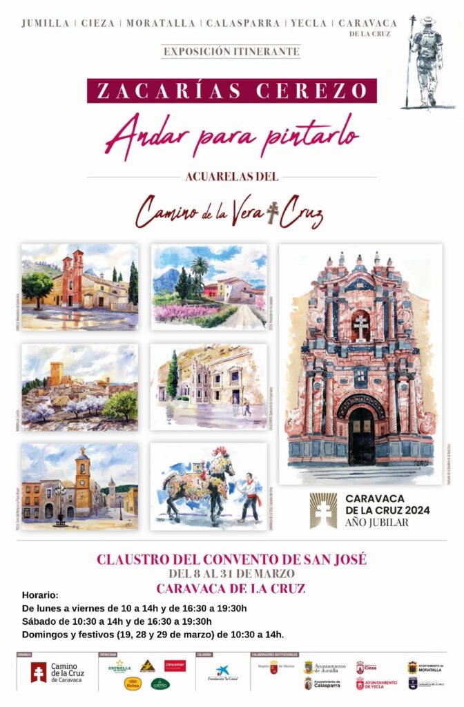 La exposición itinerante ‘Andar para pintarlo. Acuarelas del Camino de la Vera Cruz’ llega a Caravaca 