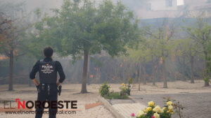 Bomberos extinguen un incendio próximo a la Glorieta de Caravaca